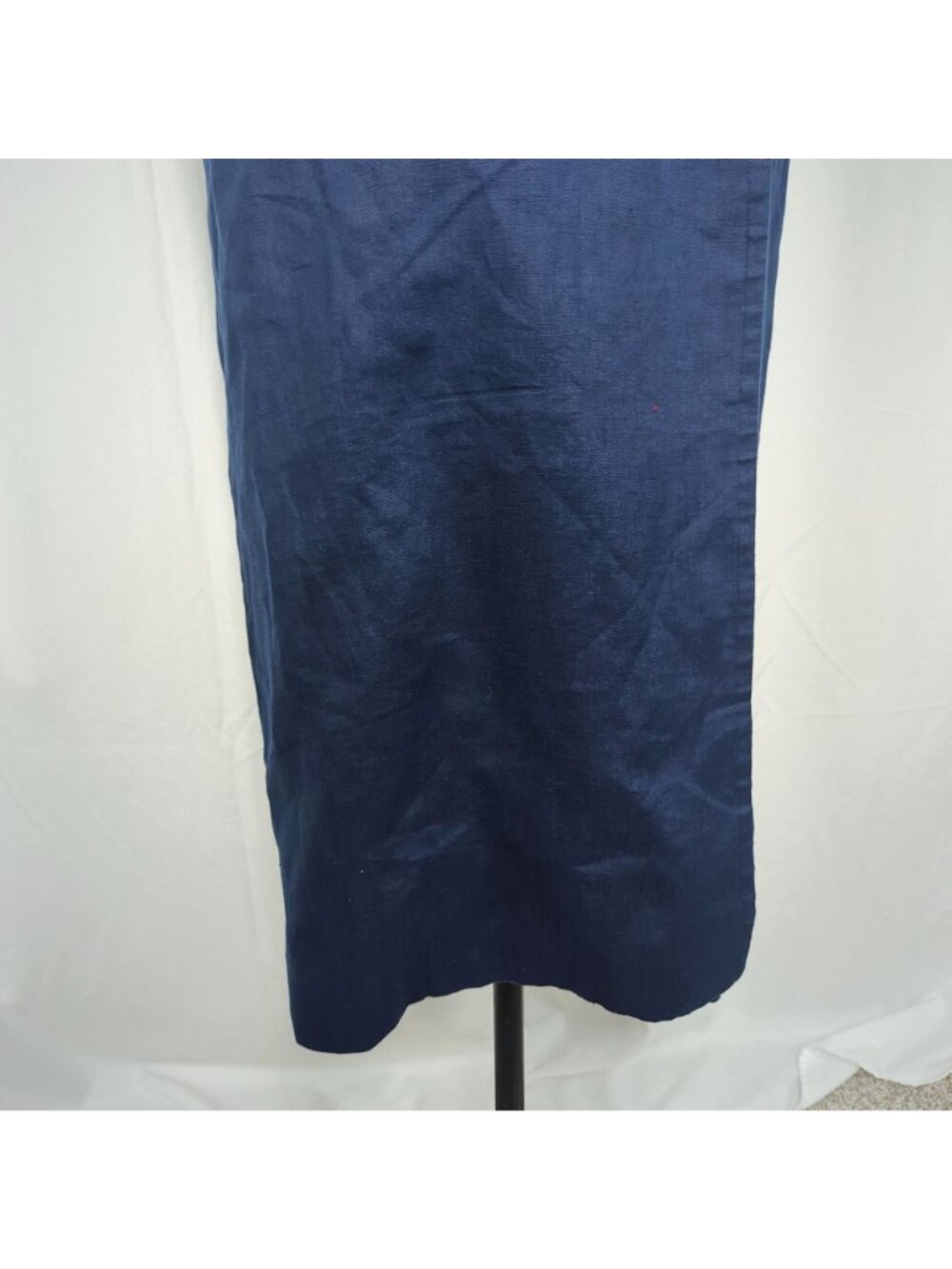 Vintage 90s Talbots Double Breasted Dress 8 Medium Blue Linen - Picture 4 of 10